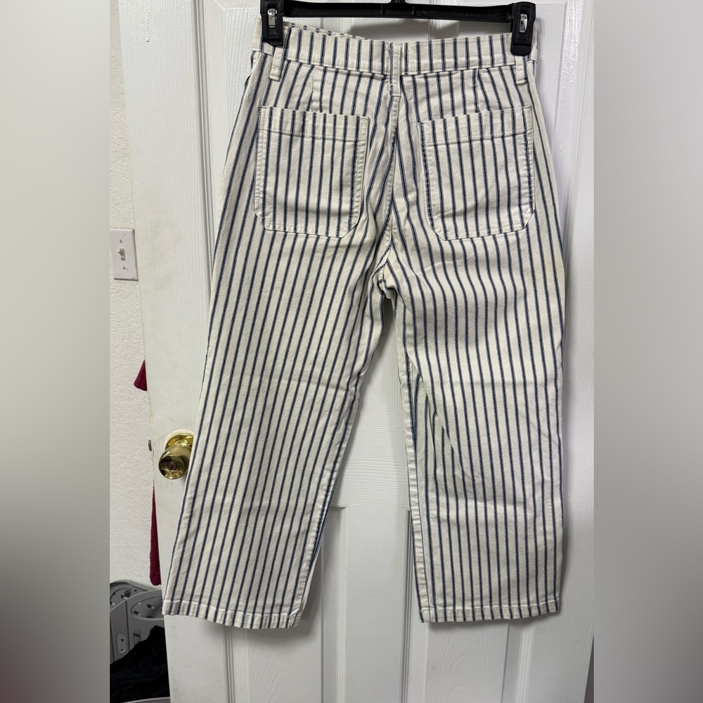 J. Crew "Slim Wide Leg" Striped Pants - Size 27 - Picture 5 of 14